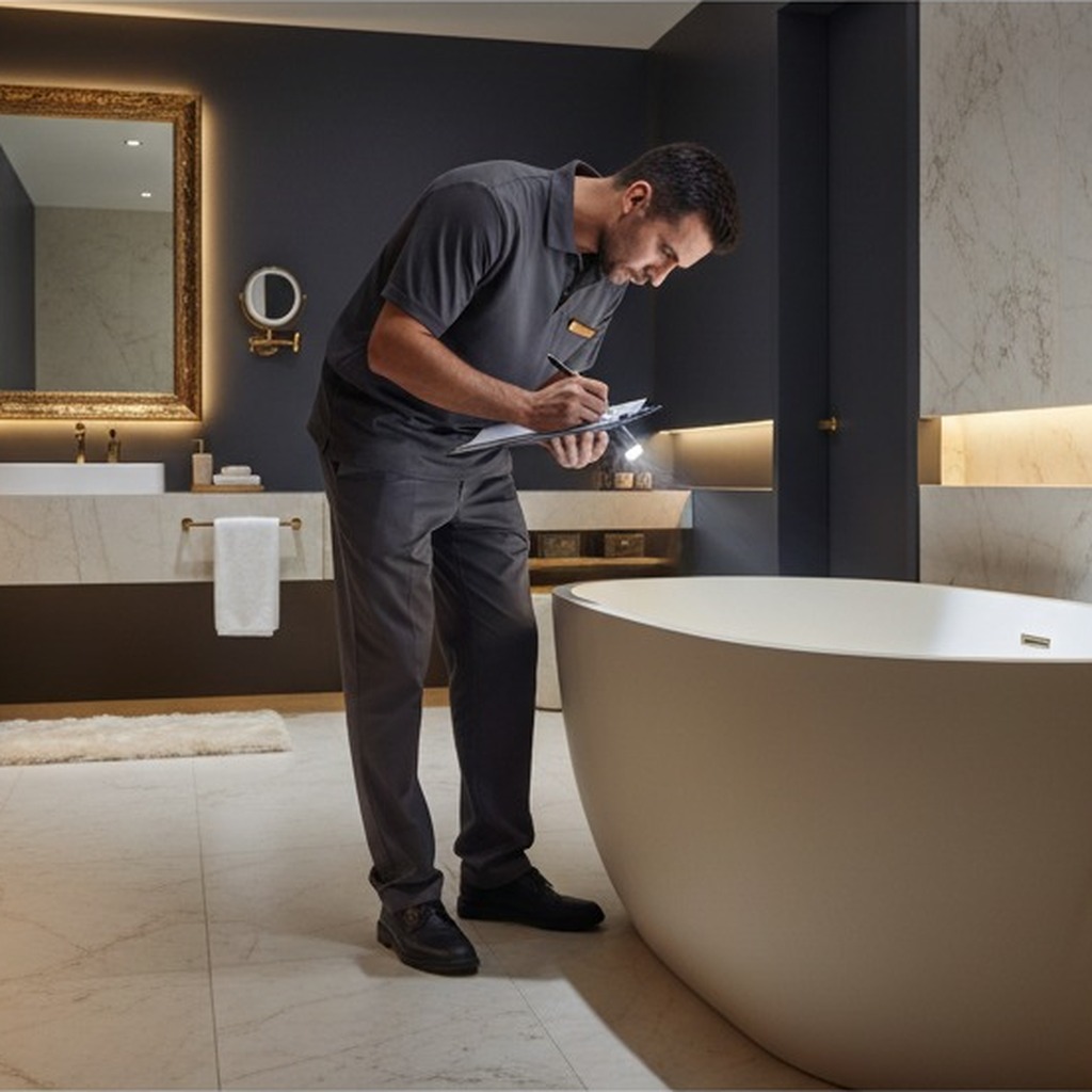 Professionele badkamer inspectie en check-up