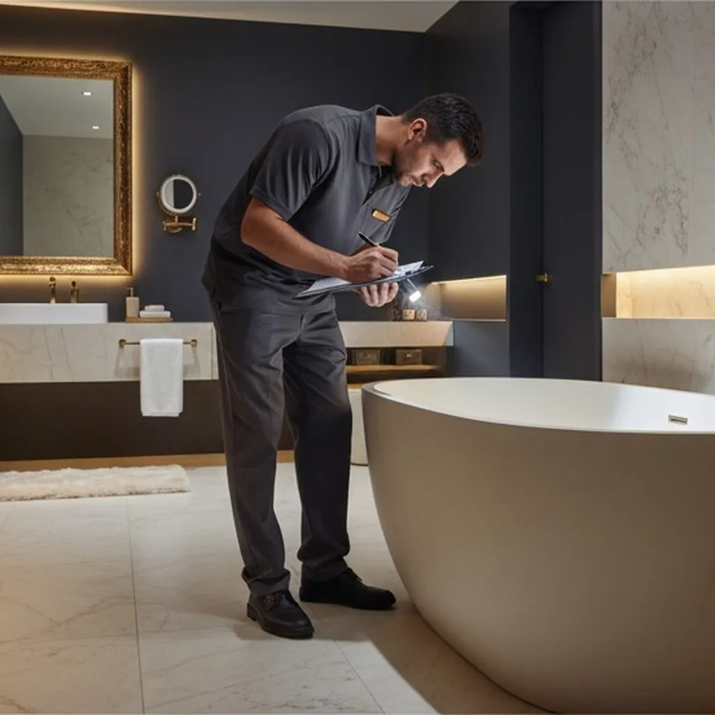 Professionele badkamer inspectie en check-up